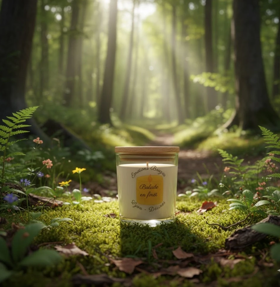 Bougie parfumée balade en forêt