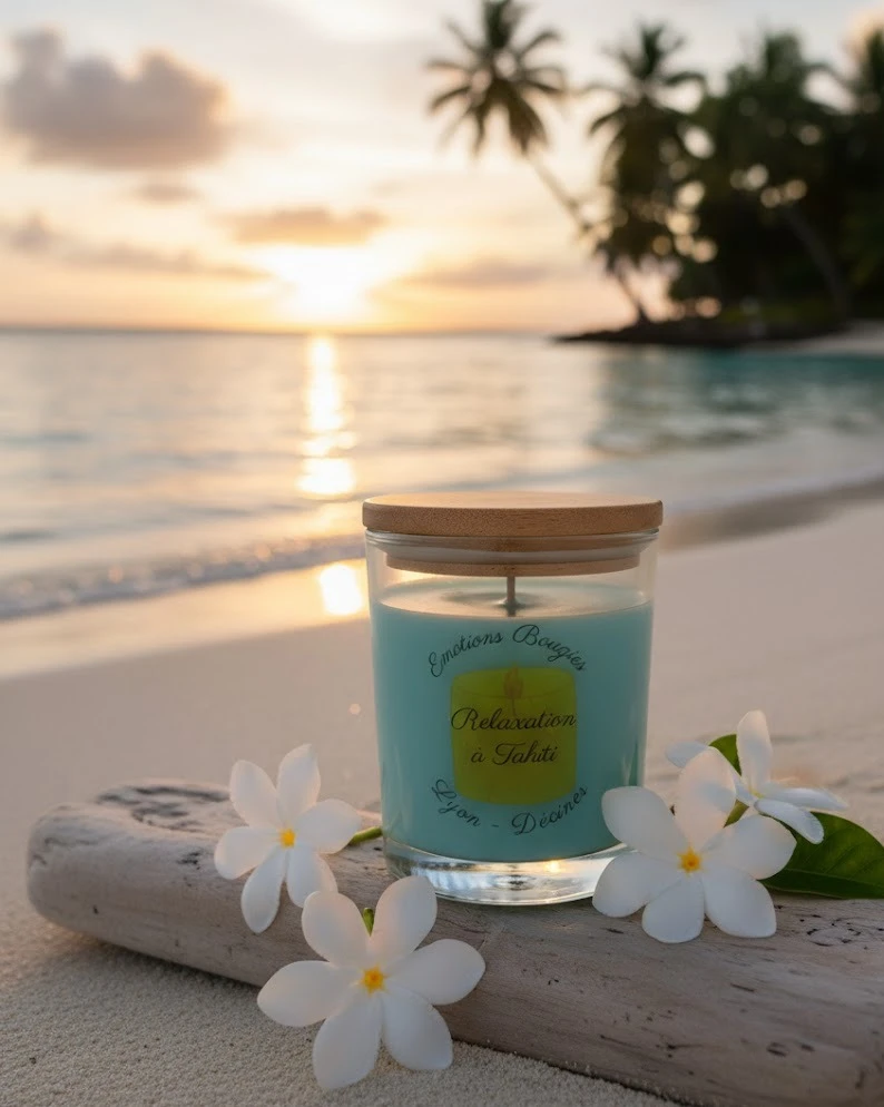 Bougie parfumée relaxation à Tahiti