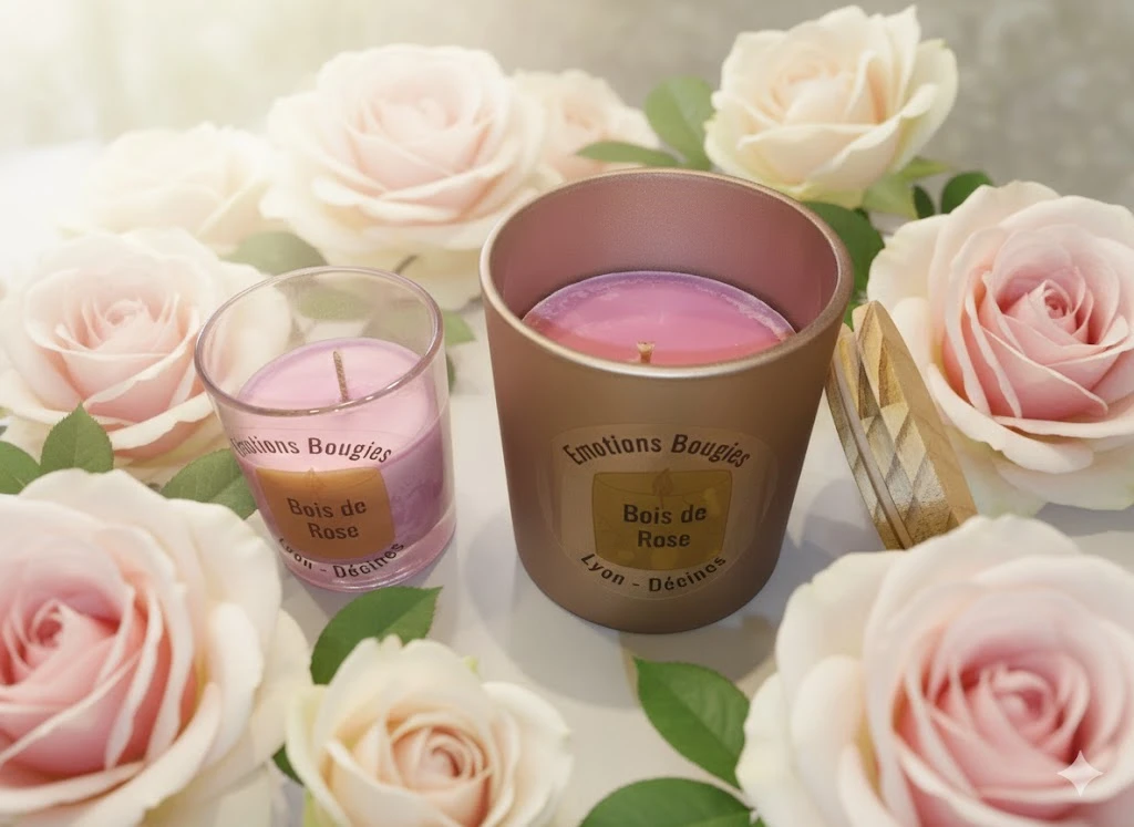 Bougie végétale parfumée Bois de rose