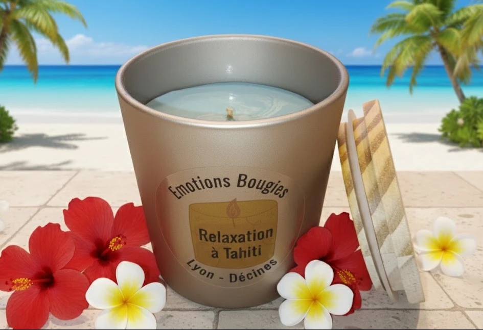 Bougie parfumée relaxation à Tahiti